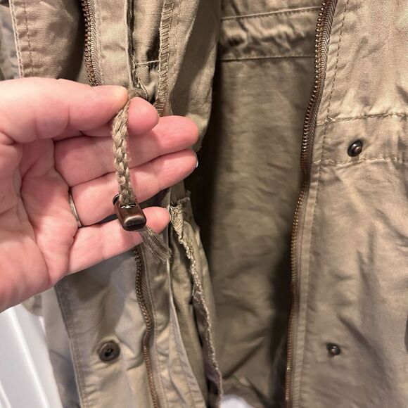 Rue 21 Jacket Juniors XL Khaki Brown With Hood Cotton Long Sleeve Pockets - Picture 11 of 12